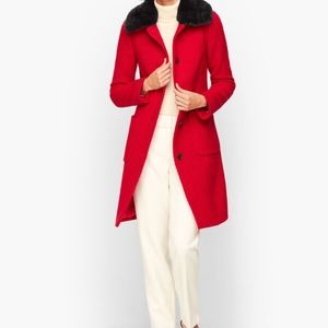 Talbots Luxury Wool coat with removable faux fur collar